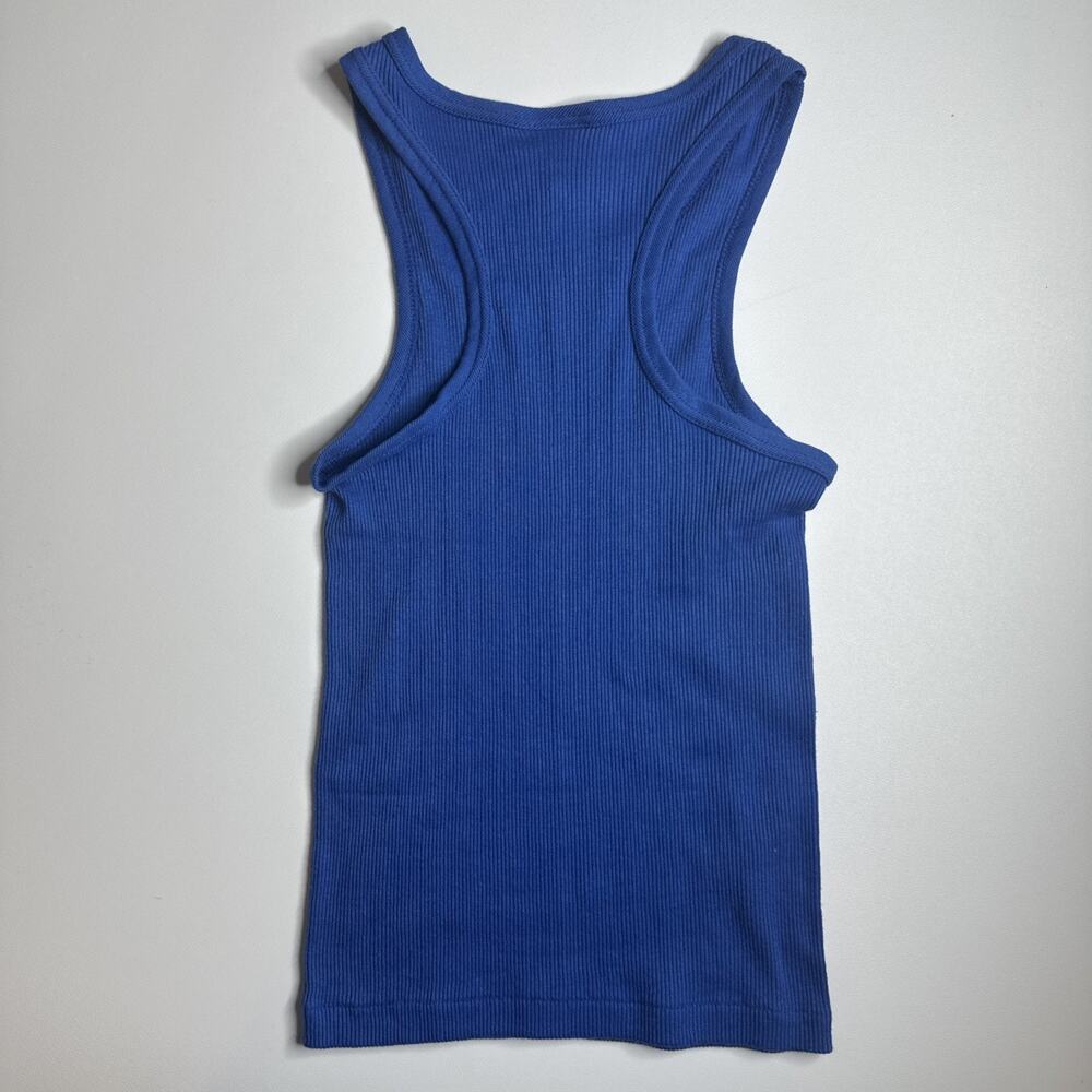 VTG Savage Sport Blue Ribbed Racerback Athletic Tank Top Large USA Made 90's - Picture 4 of 8